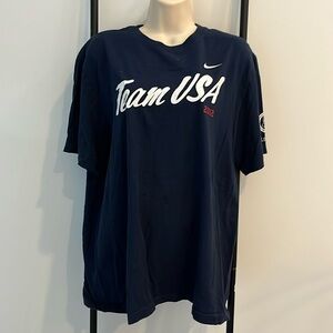 Nike Regular Fit Team USA 2012 London T-Shirt Blue Short Sleeve Men Size L